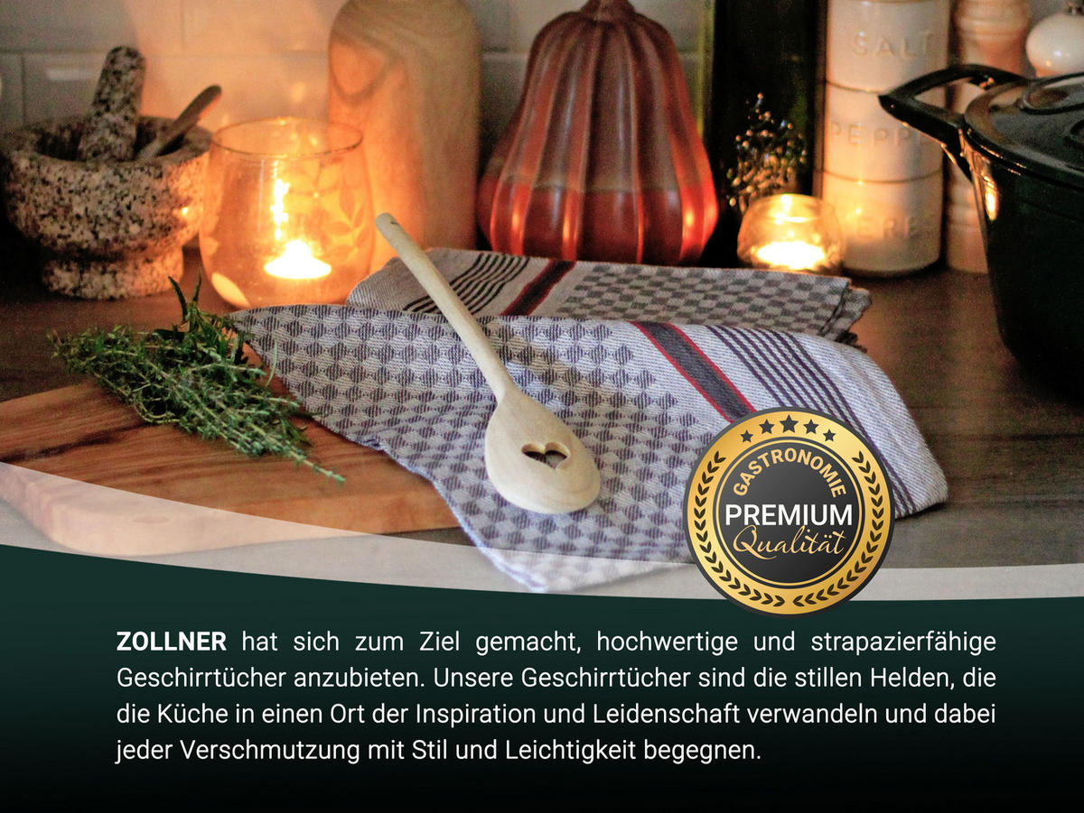 GESCHIRRTÜCHER, 10er-Set, 45x90 cm, 100% Baumwolle, Grau - Anthrazit, Textil (45/90cm) - Zollner