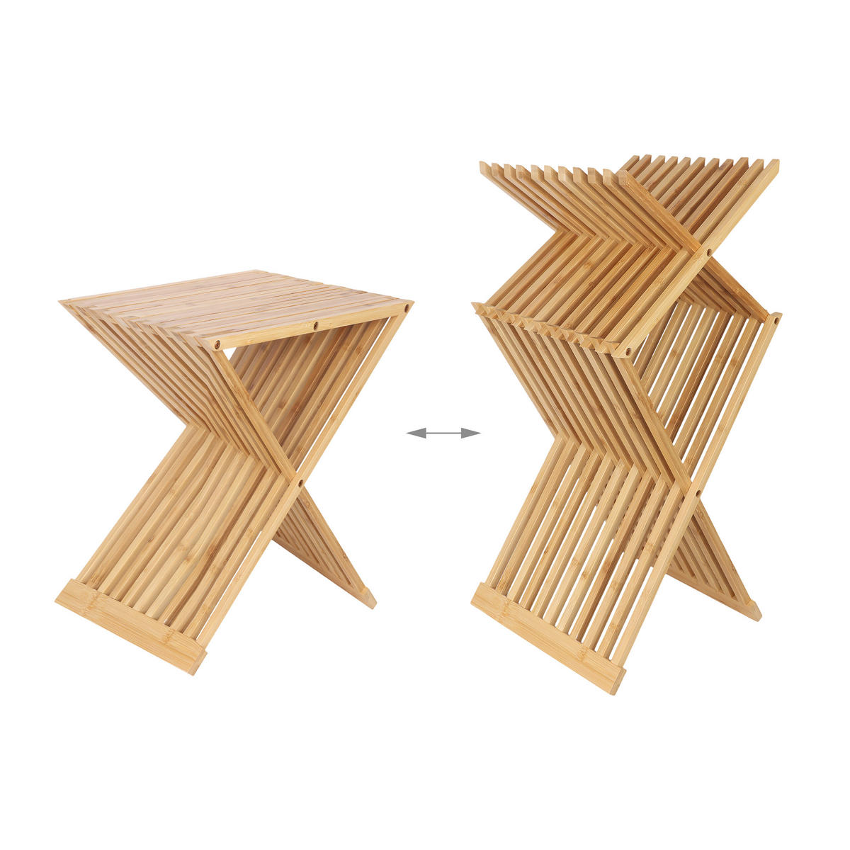 PFLANZENHOCKER - Hellbraun, Holz (40/44/33cm) - Relaxdays