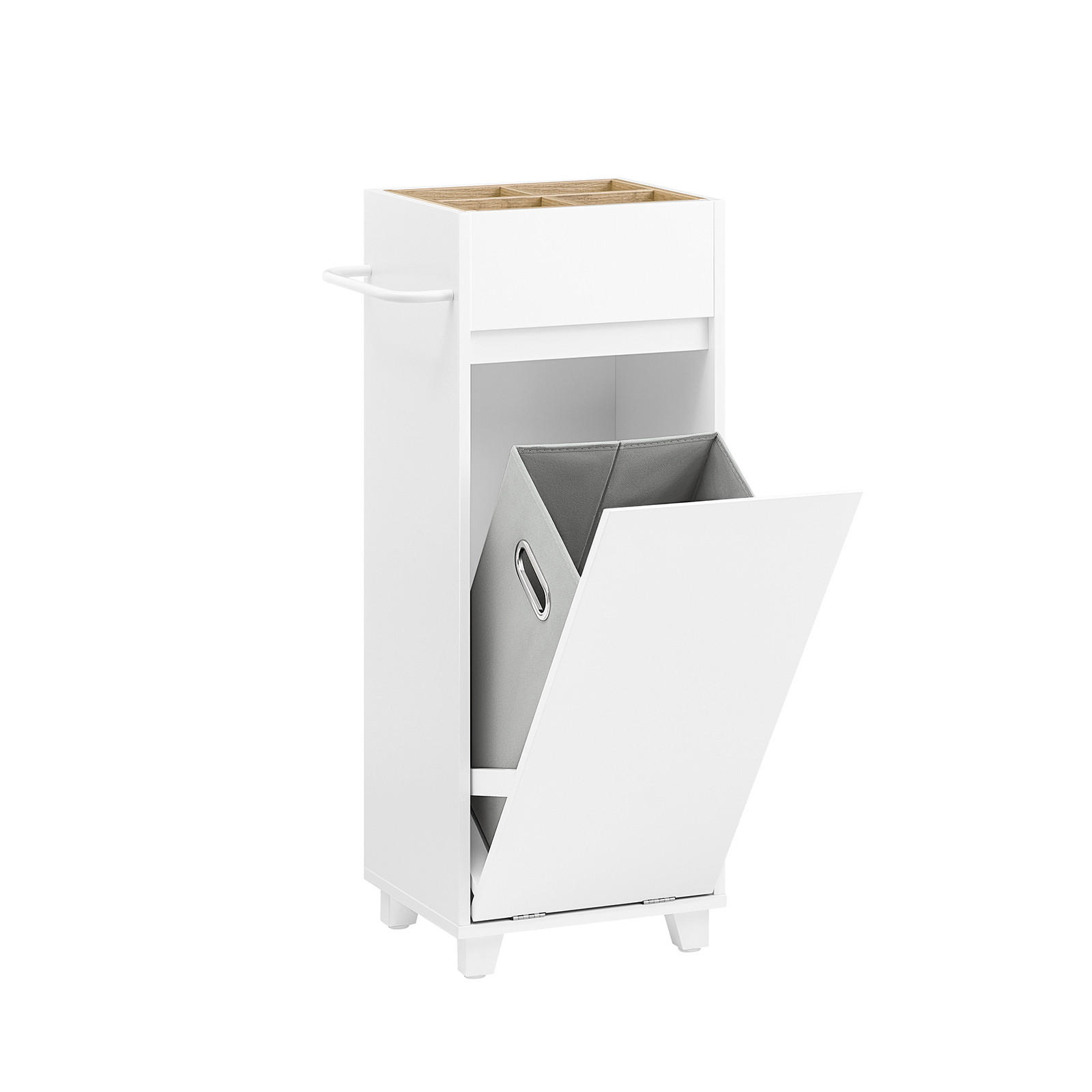 WÄSCHESCHRANK Weiß - Weiß, Holzwerkstoff (35/90/30cm) - SoBuy