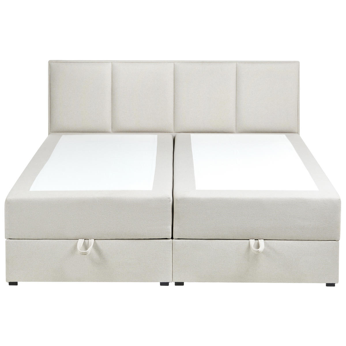 BOXSPRINGBETT mit Stauraum 160/200 cm Stoff Cremeweiß Baronet - Creme, Textil (160/200cm) - Beliani