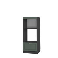 MIKROWELLENSCHRANK Fame-Line Grün-Gold Landhaus 60 cm offen - Anthrazit/Grün, Holzwerkstoff (60/153.6/58.1cm) - Vicco