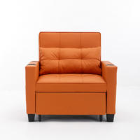 RELAXSESSEL 87/74/84 cm Orange mit Getränkehaltern und USB Anschluss - Orange, Textil (74/84/87cm) - Oxeza
