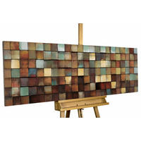 HOLZBILD Braun 144/44 cm - Braun/Grün, Holz (144/44cm) - KUNSTLOFT