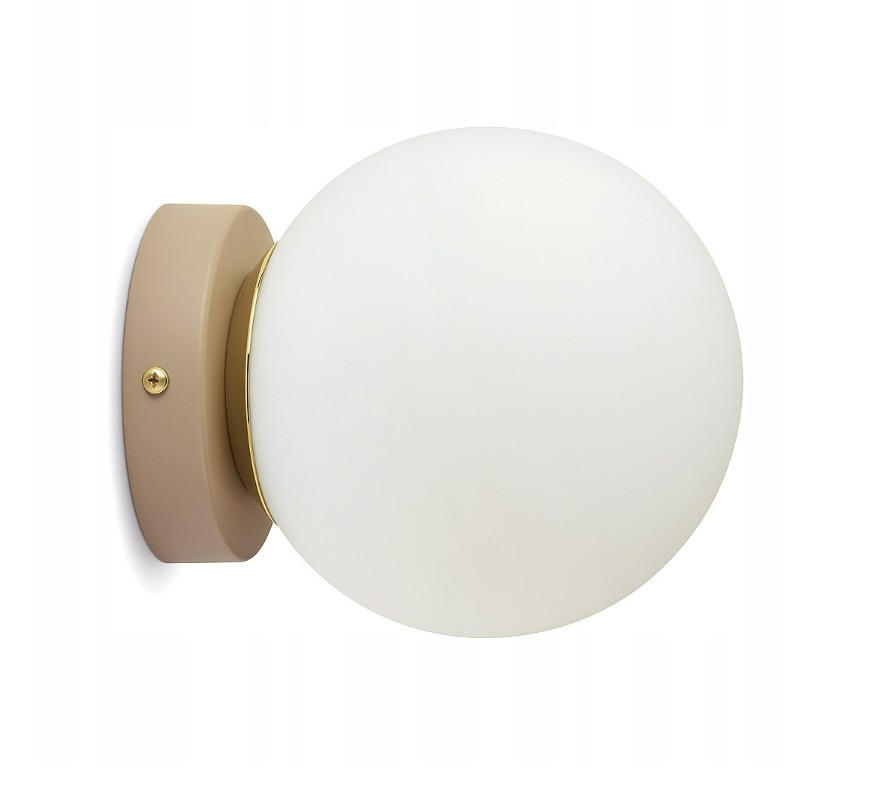 WANDLEUCHTE ECRU II - Beige/Goldfarben, Glas/Metall (16/14/14cm) - kiki design