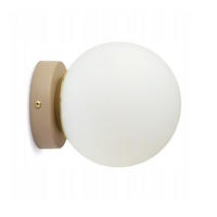 WANDLEUCHTE ECRU II - Beige/Goldfarben, Glas/Metall (16/14/14cm) - kiki design