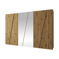 DREHTÜRENSCHRANK Zen 2L 300 cm - Goldfarben/Schwarz, Holzwerkstoff/Kunststoff (300/202/50cm) - MIRJAN24