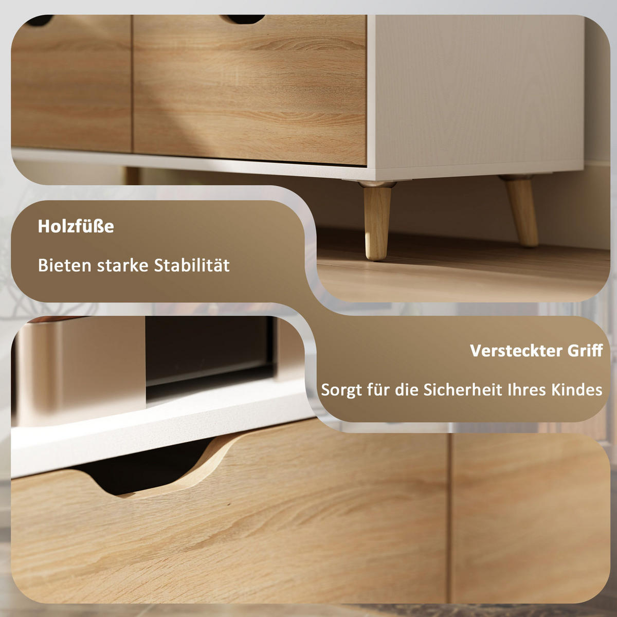 TV-LOWBOARD aus Spanplatte 99x39x58 cm Weiß mit 2 Schubladen und offenen Fächern - Weiß, Holzwerkstoff (99/58.3/39cm) - IVMEU