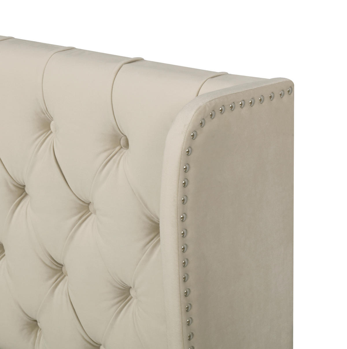 POLSTERBETT aus Samt 180x200 cm in Beige mit Bettkasten & Lattenrost - Beige, Textil (180/200cm) - Modfu