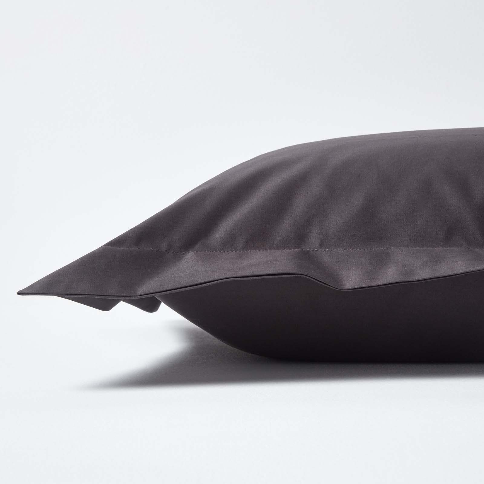 KISSENBEZUG Stehsaum Premium, Ägyptische Baumwolle, Fadendichte 1000 - Anthrazit, Textil (48/74cm) - Homescapes