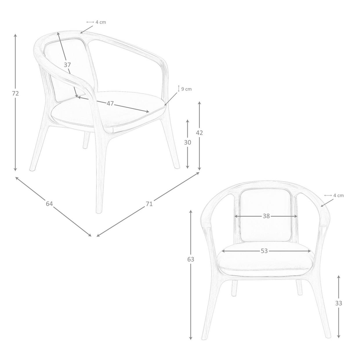 SESSEL aus dunkelgrünem Kunstleder 71/64/72 cm - Dunkelgrün/Nussbaumfarben, Leder/Holz (71/72/64cm) - ANGEL CERDA