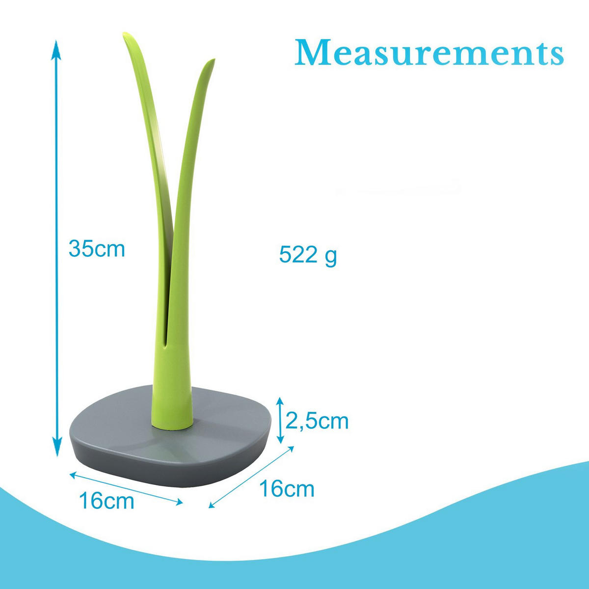 KUCHENROLLENHALTER - Grün, Kunststoff (26/32.5/16cm) - Intirilife