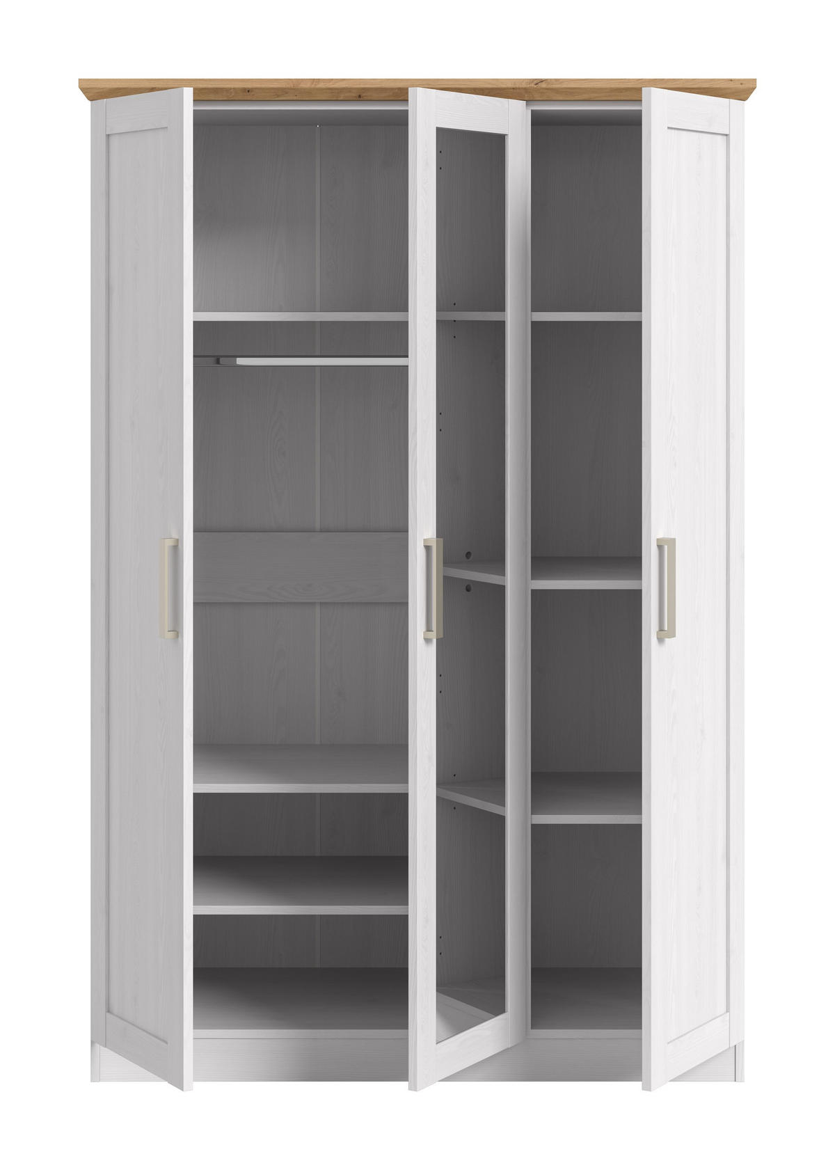 KLEIDERSCHRANK 3-türig FLORENZ (B/H/T: ca. 124/185/54 cm) in Sibiu Lärche Nachbildung/Sibiu Lärche Nachbildung - Lärchefarben, Holzwerkstoff (124/185/54cm)