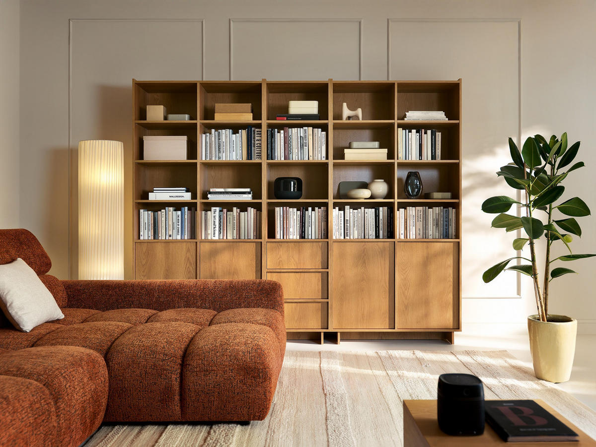 BÜCHERREGAL ZENITH 98/201/39 cm Wohnzimmerregal Hochschrank Regal Braun - Braun, Holzwerkstoff (98/201/39cm) - MASSENO