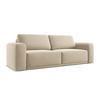 3-SITZER SOFA mit Schlaffunktion Samt Stoff Beige - Beige/Creme, Kunststoff/Textil (242/91/100cm) - Makamii