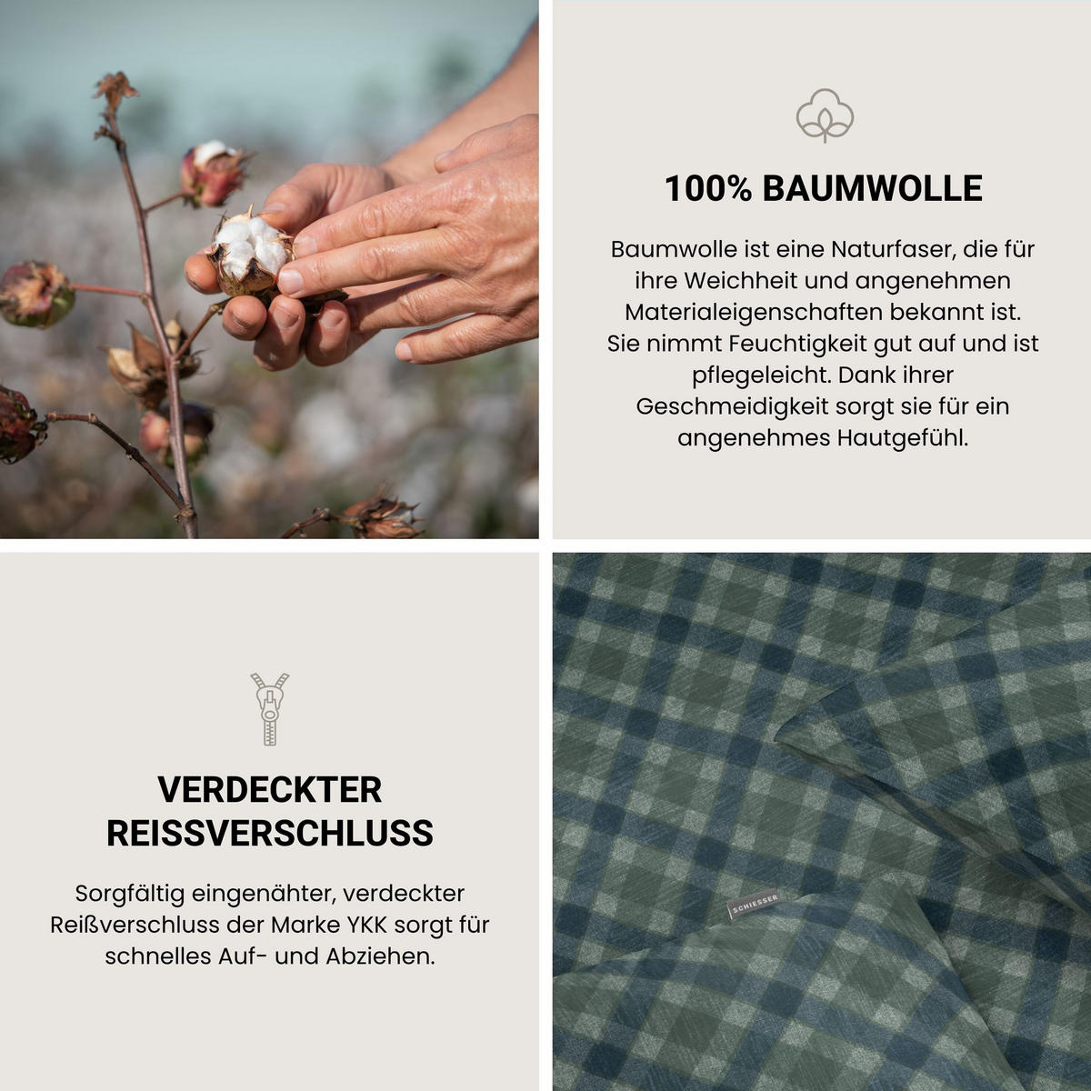 BETTWÄSCHESET Daniel - Feinbiber - 2-teilig - 135x200 cm - Petrol - Petrol, Textil (135/200cm) - SCHIESSER