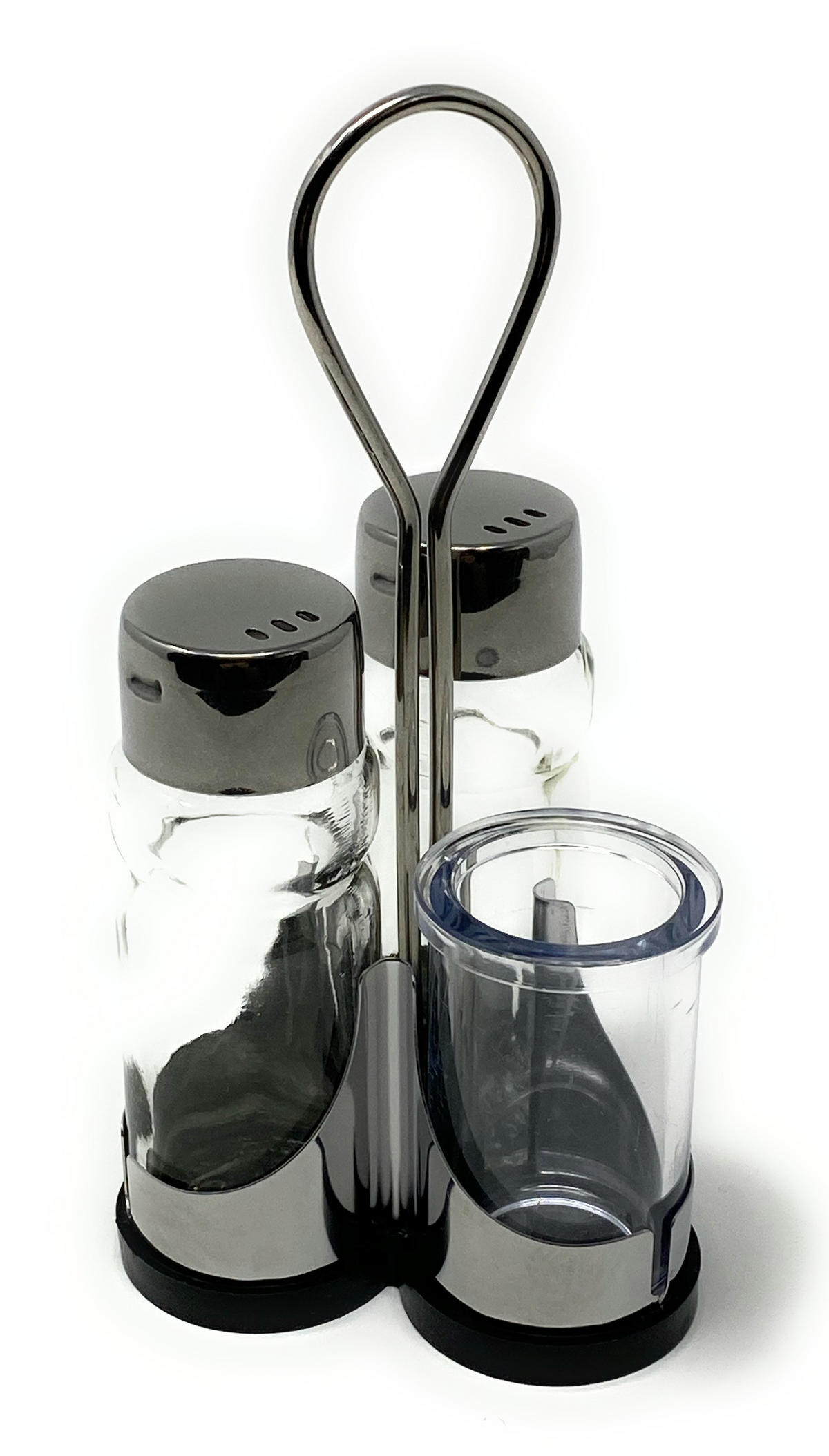 MENAGE Salz und Pfeffer Streuer 230 Edelstahl Glas - Grau, Metall (7.5/15/7.5cm) - DanDiBo