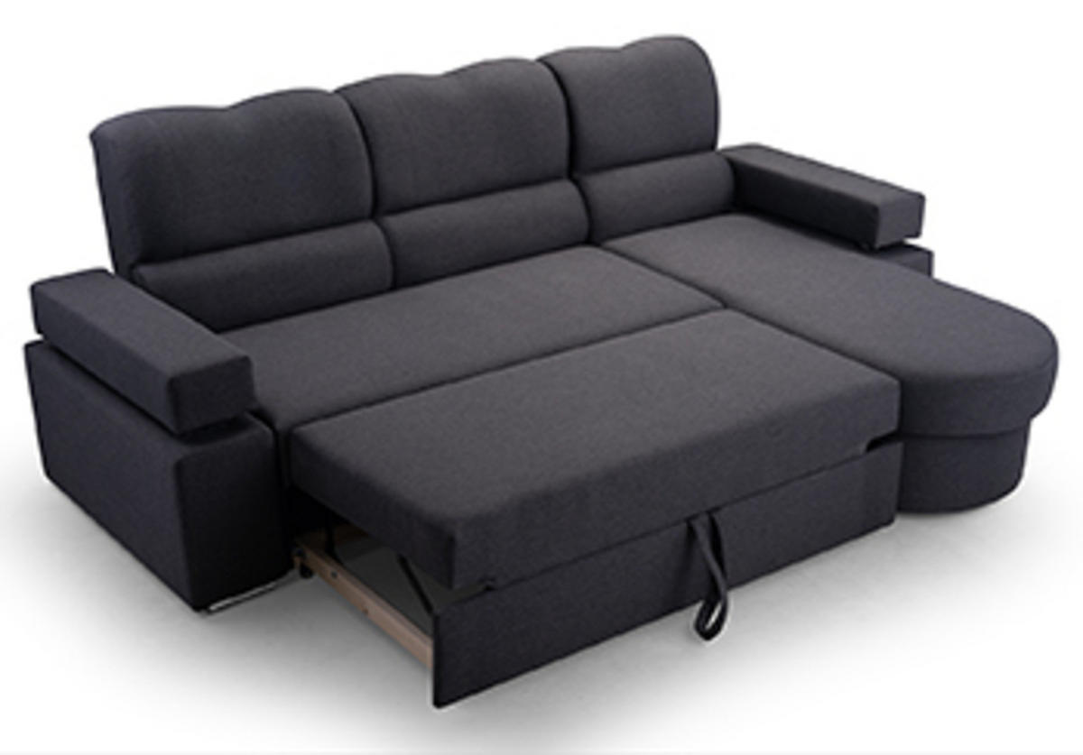 ECKSOFA Magic Schwarz/Grau Bahama 34 + Bahama 36 Ausführung: Links - Schwarz/Grau, Naturmaterialien (252/175cm) - imoebel24