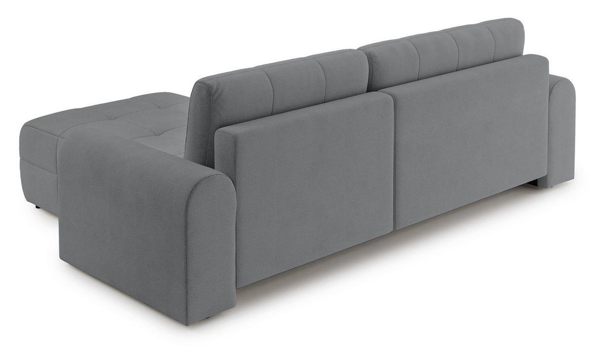 ECKSOFA Simolla Grau rechts - Schwarz/Grau, Kunststoff/Textil (180/268cm) - Selsey