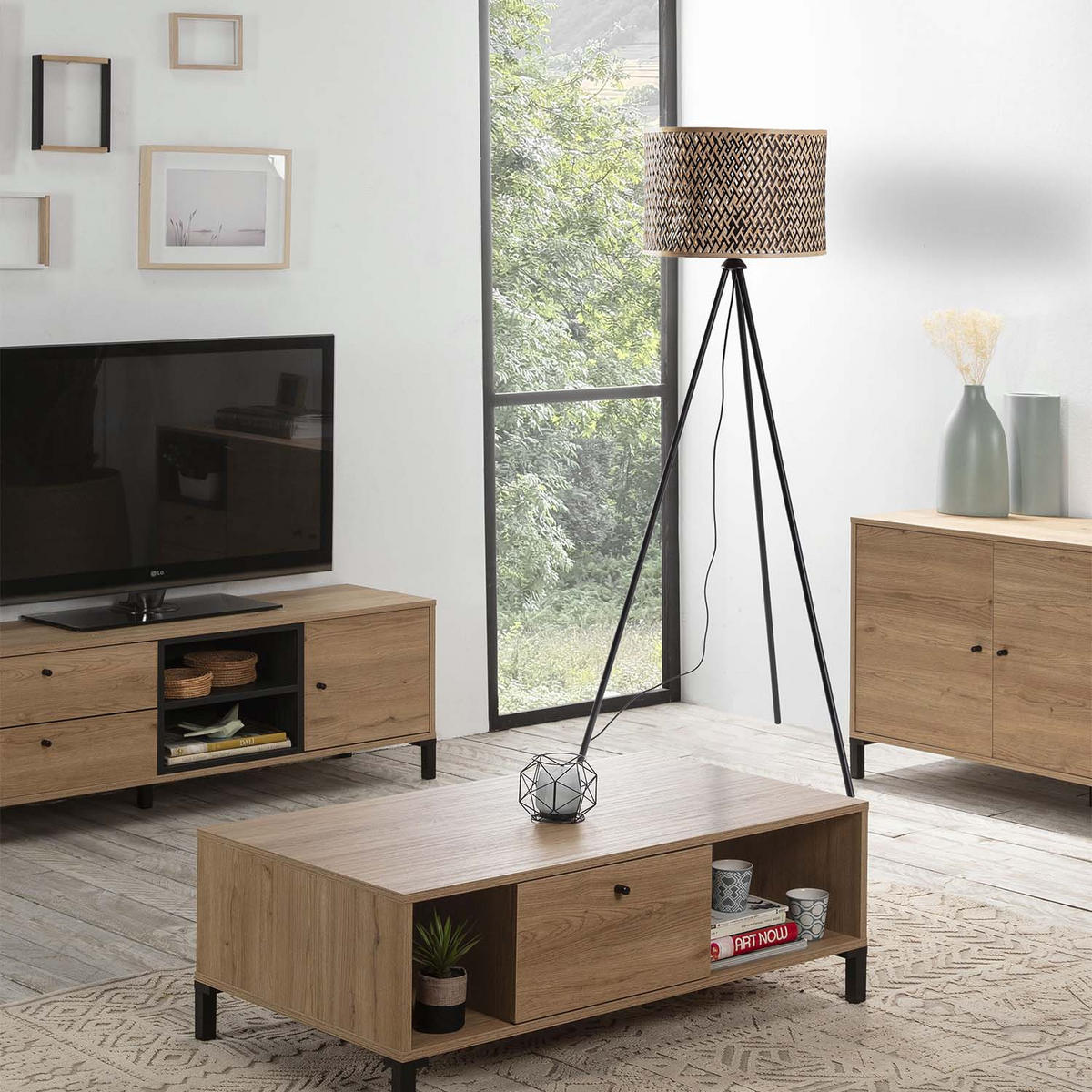STEHLEUCHTE 45/45/158 Hanae - Beige, Naturmaterialien (45/45/158cm) - VS Venta-stock