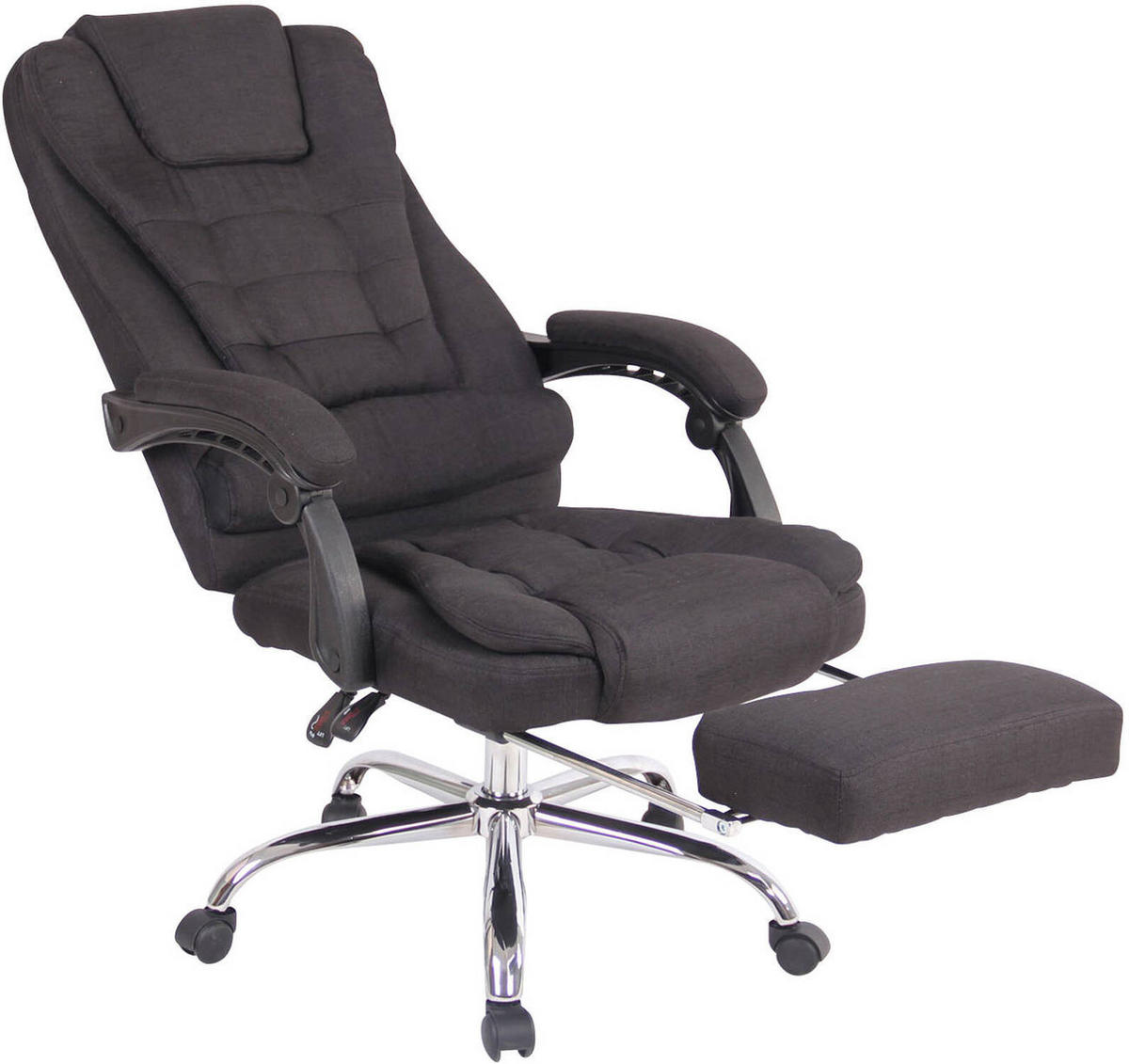 BÜROSTUHL Onix, Stoff Schwarz - Schwarz, Textil/Metall (67/125/68cm) - TPFLiving