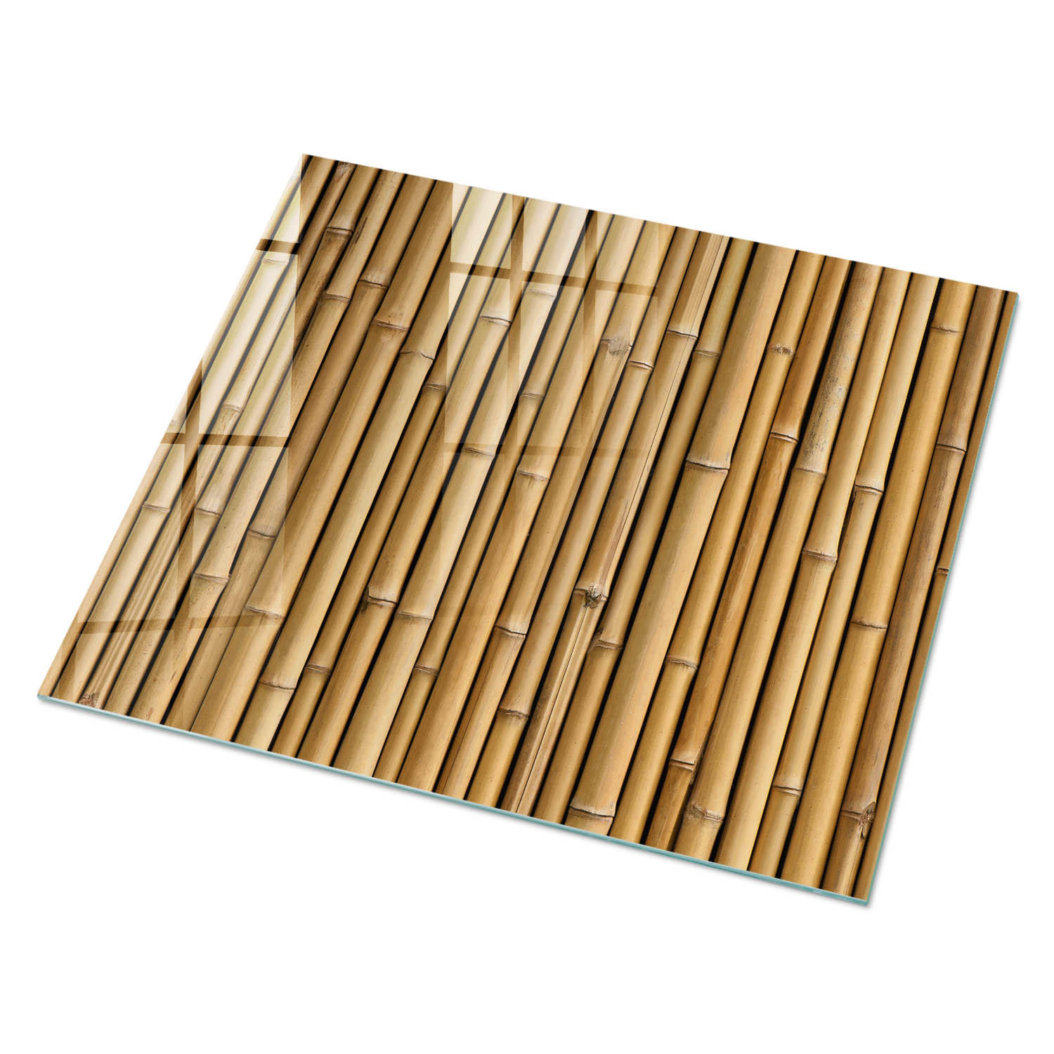 GLASPLATTE 80x60 cm – Bambusstämme - Beige, Glas (0.4/80/60cm) - ArtPrintCave