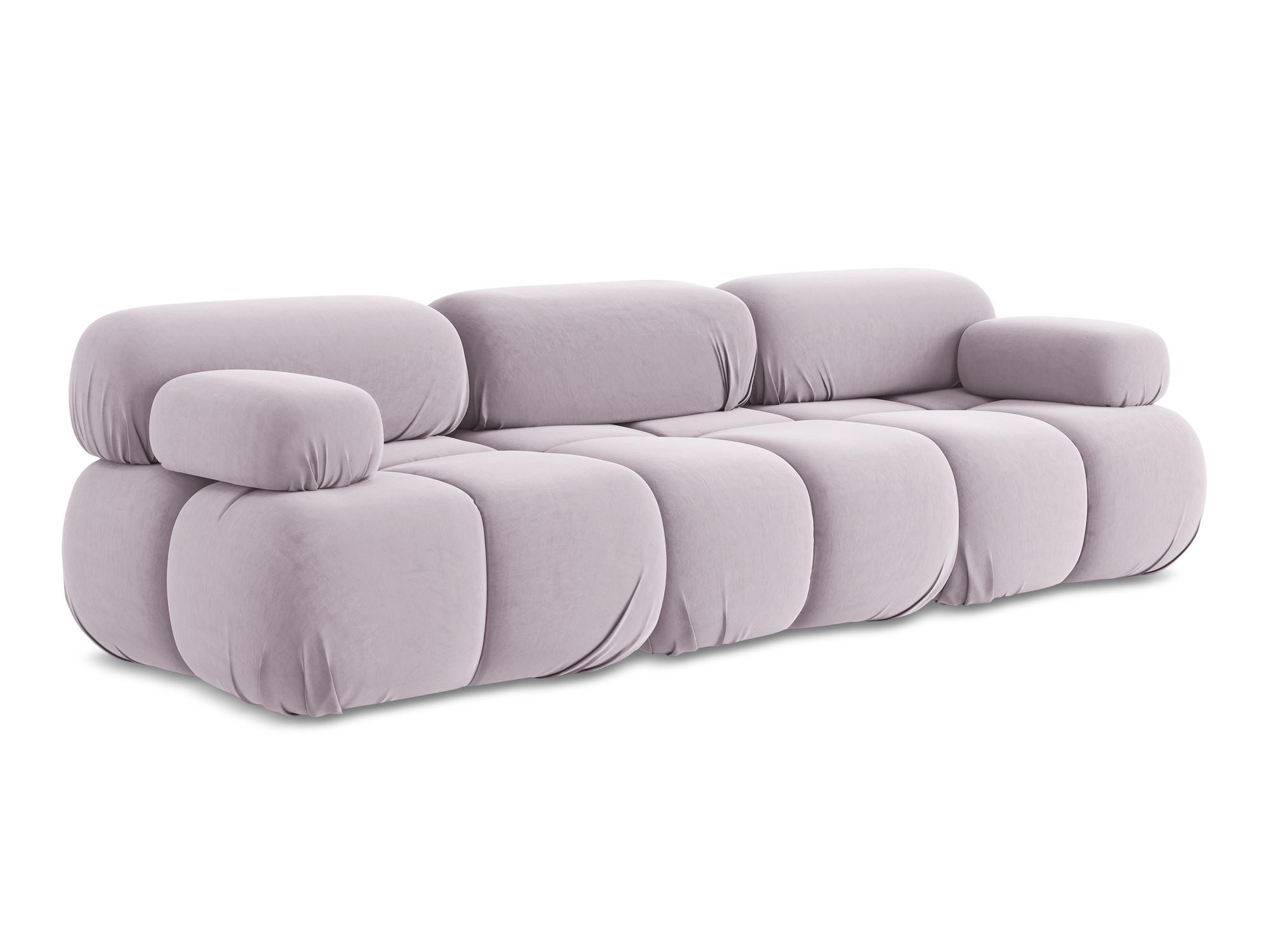 3-SITZER SOFA Samt Stoff Violett - Lila/Flieder, Kunststoff/Textil (285/70/96cm) - Makamii