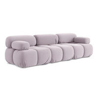 3-SITZER SOFA Samt Stoff Violett - Lila/Flieder, Kunststoff/Textil (285/70/96cm) - Makamii