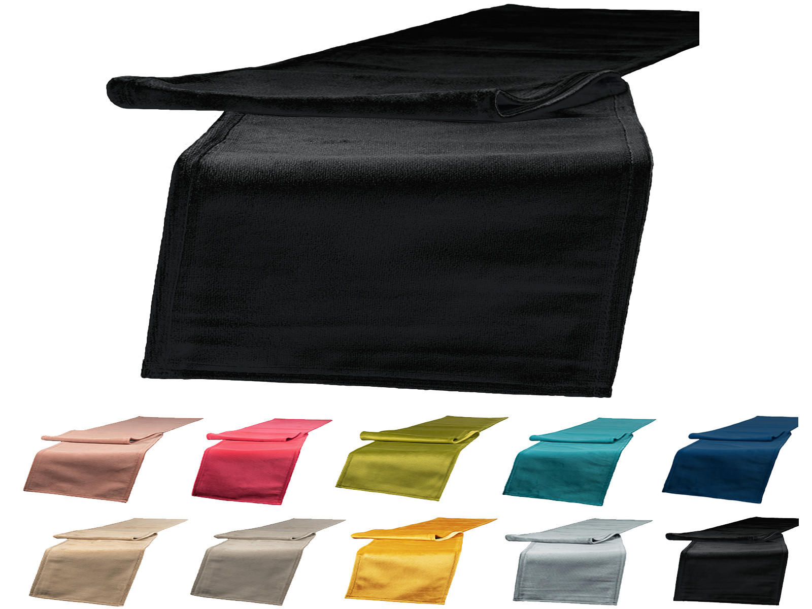 TISCHLÄUFER Samt&Sonders schwarz 140/40 cm - Schwarz, Textil (40/140cm) - beties Heimtextil