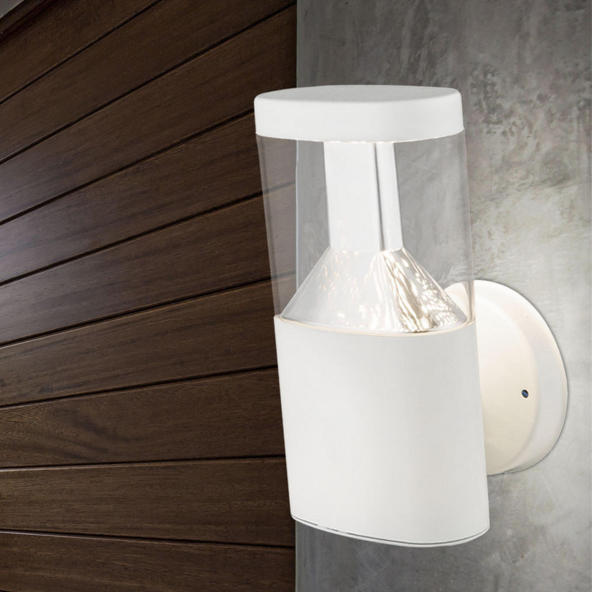 LED AUSSEN-WANDLEUCHTE Edelstahl Weiß 2er Set - Weiß, Metall (6.6/23/12.6cm) - Globo Lighting