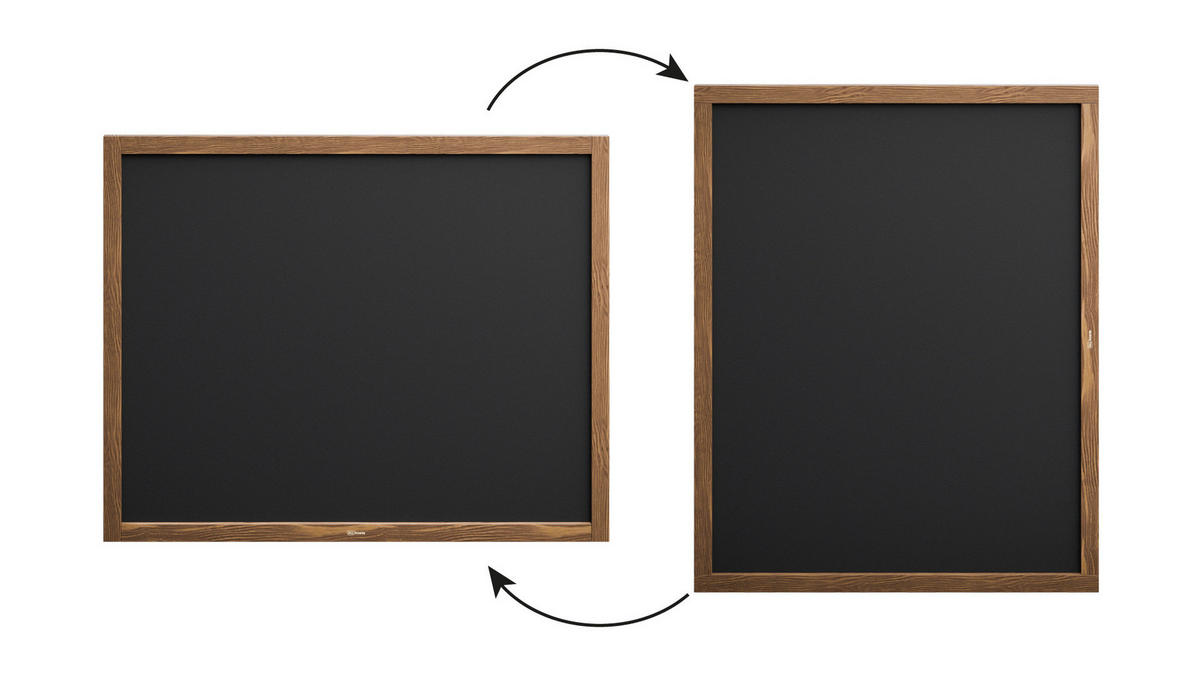 KREIDETAFEL mit Holzrahmen 100x80cm - Braun, Holz (100/80/2cm) - ALLboards