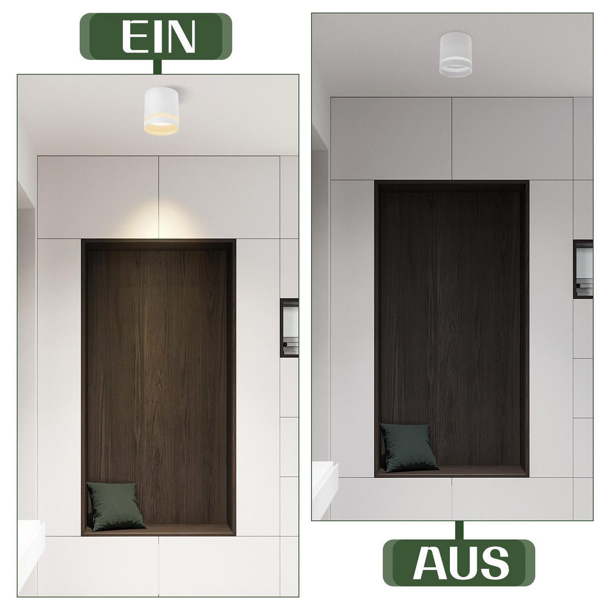 AUFBAUSTRAHLER Achim II 8.5/8.5/9.5cm - Weiß, Metall (8.5/8.5/9.5cm) - Nettlife