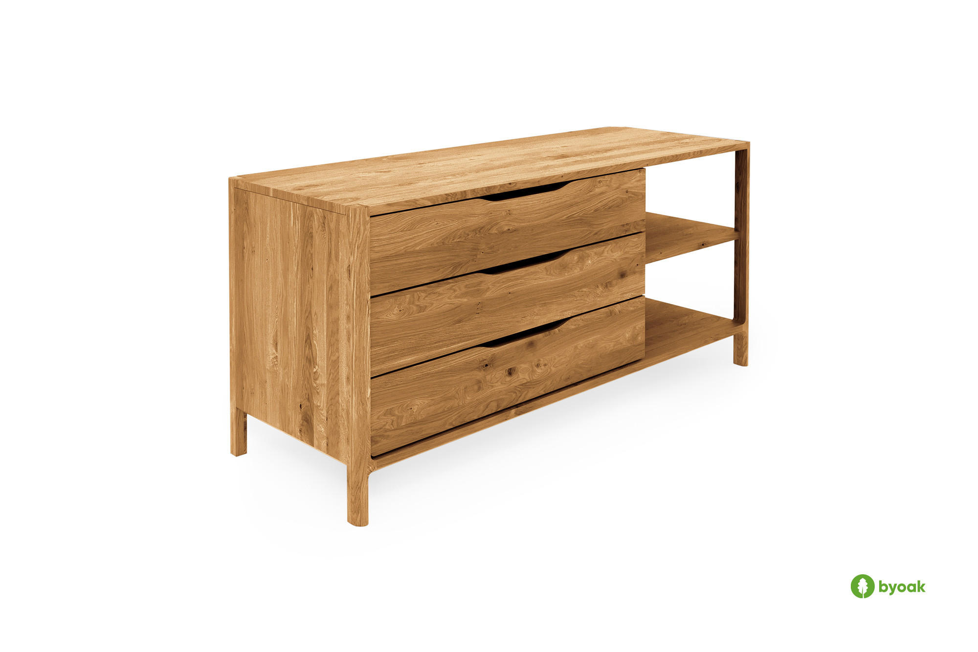 KOMMODE PAUL - Wildeiche, Holz (140/64/50cm) - byoak