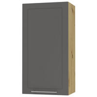 KÜCHENHÄNGESCHRANK Kvantum W4/50 Graphit Matt / Eiche Artisan Matt 50 / 32,5 / 96cm - Graphitfarben/Eiche Artisan, Holz/Holzwerkstoff (50/96/32.5cm) - Feldmann-Wohnen