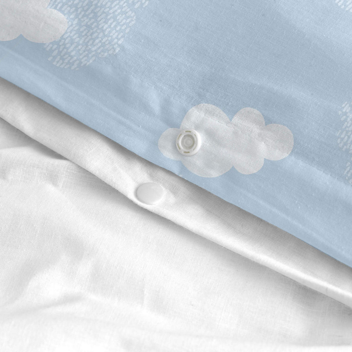 BETTBEZUG 2er-Set teiliges clouds 155x220 cm (komfortgrösse) blau - Blau, Textil (155/220cm) - Happy Friday