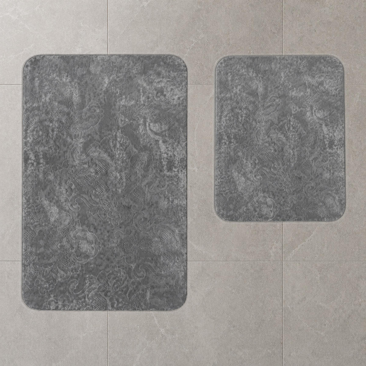 BADEMATTE Set 2tlg ANTHRAZIT - Anthrazit, Textil (60/100cm) - ROLFNERS