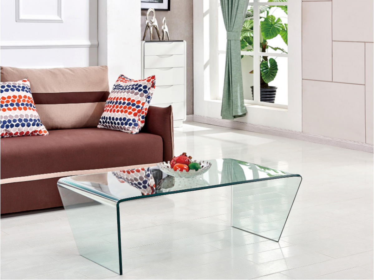 COUCHTISCH - Sicherheitsglas - SUZANA - Transparent, Glas (120/60/40cm) - Vente-Unique