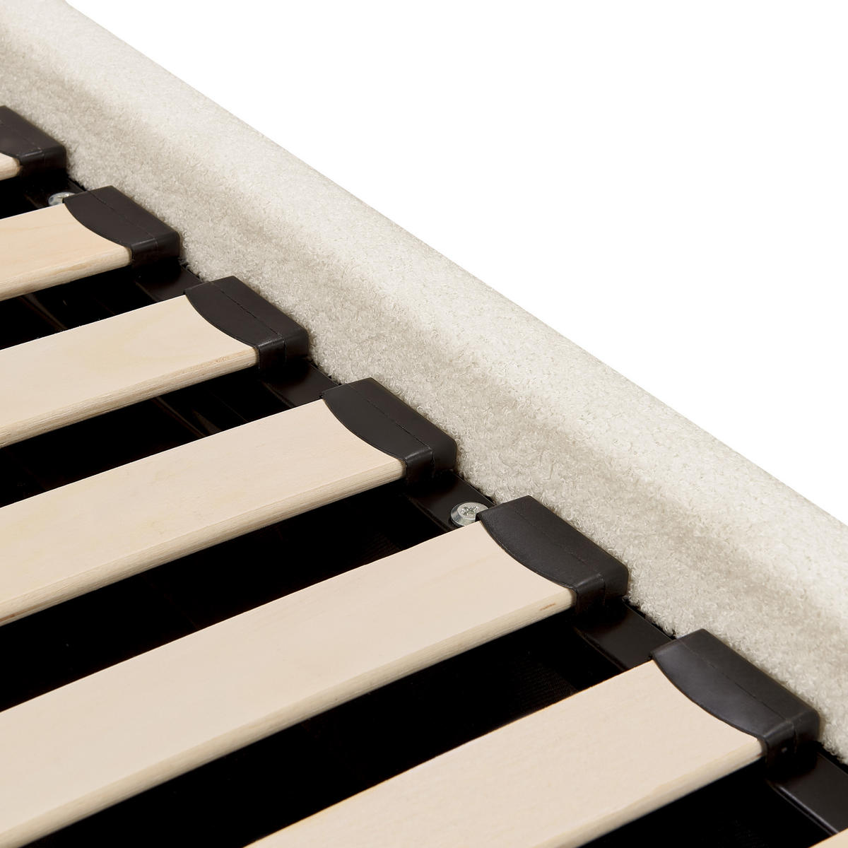 BETT mit Stauraum 160/200 cm Cremeweiß Chadenet - Weiß, Textil (160/200cm) - Beliani