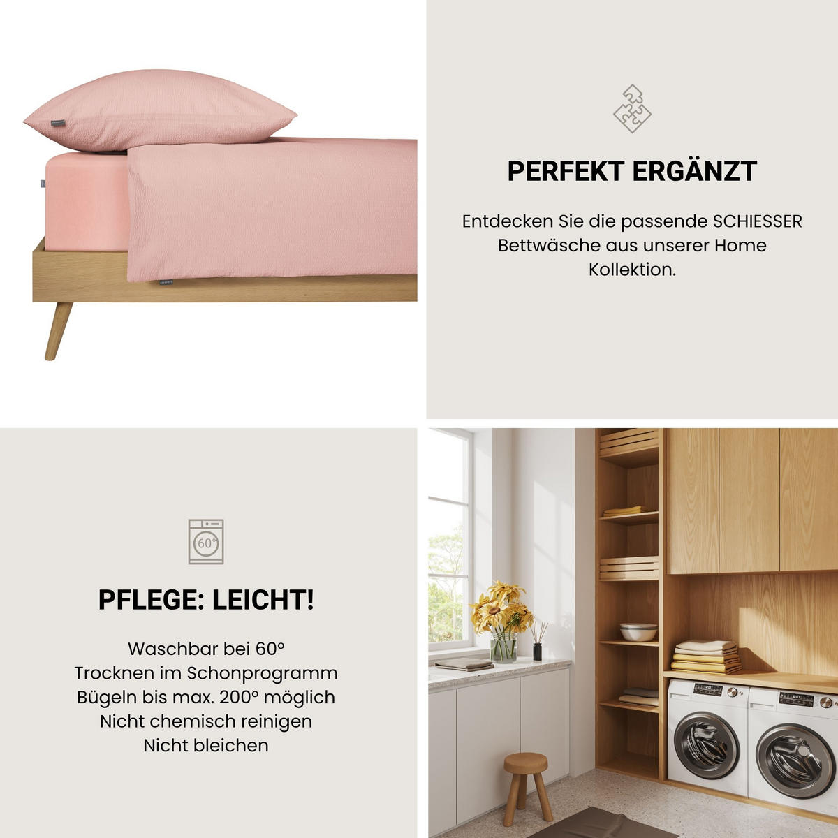SPANNBETTLAKEN Jessi 100% Baumwolle 150x200 cm Rosa - Rosa, Textil (150/200cm) - SCHIESSER