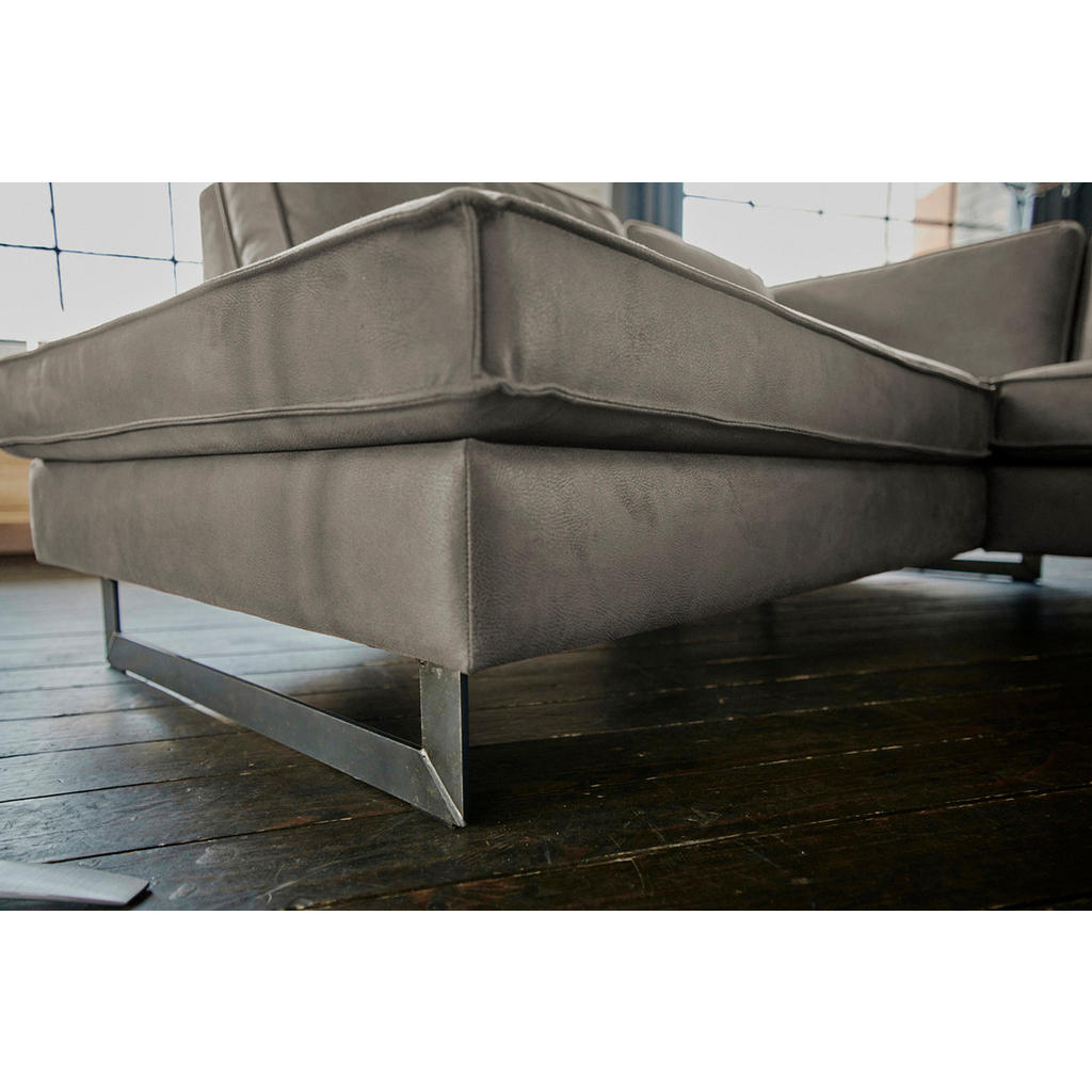 Thumbnail - Kawola Ecksofa, Anthrazit, Textil, Echtholz, 3-Sitzer, Füllung: Kaltschaum, Ottomane rechts, L-Form,L-Form, 290x217 cm, ...