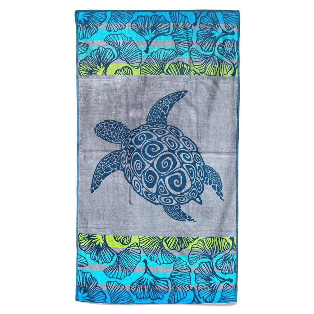 STRANDTUCH Frottee Velours Jacquard Playamar 95x175 440g/m² - Blau, Textil (95/175cm) - LE COMPTOIR DE LA PLAGE