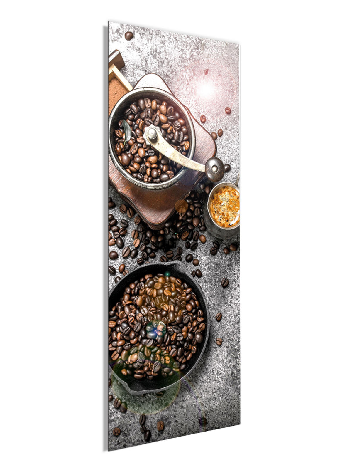 GLASBILD 30x80 cm Küche Kaffee braun - Anthrazit, Glas (30/80cm) - artissimo