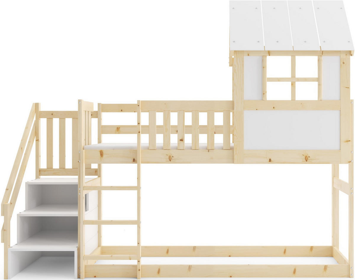 HOCHBETT mit Treppen 200x90cm - Kieferfarben, Holz (90/200cm) - Interbeds