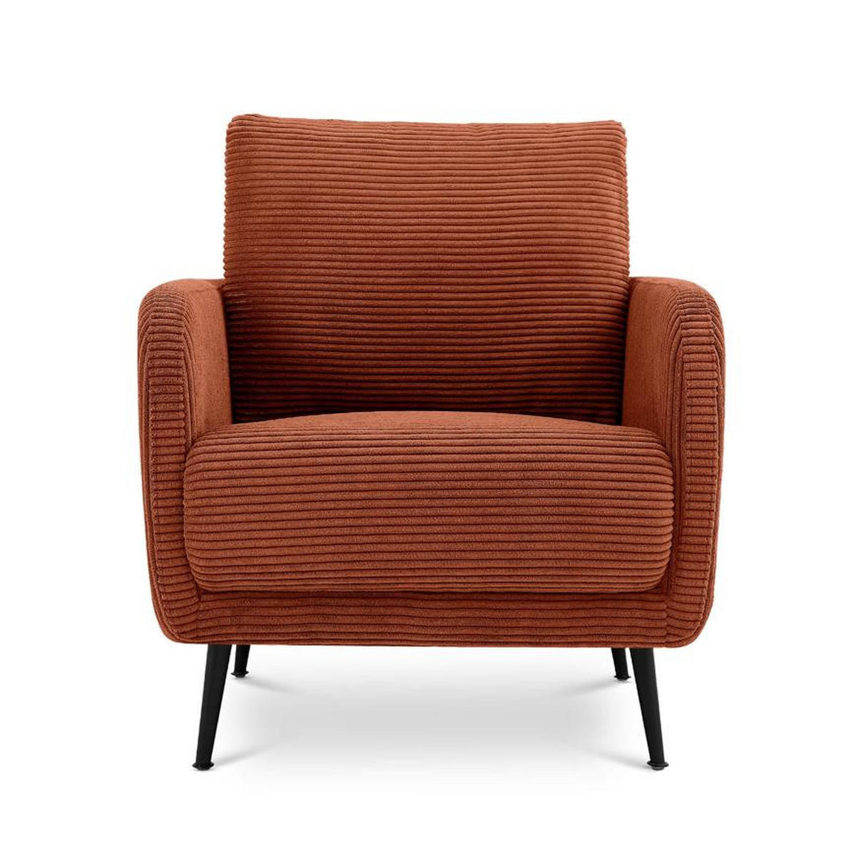 DESIGNER-SESSEL Emma aus Cord in Terrakotta - Rotbraun/Terracotta, Holz/Holzwerkstoff (71/81/75cm) - Sicaan