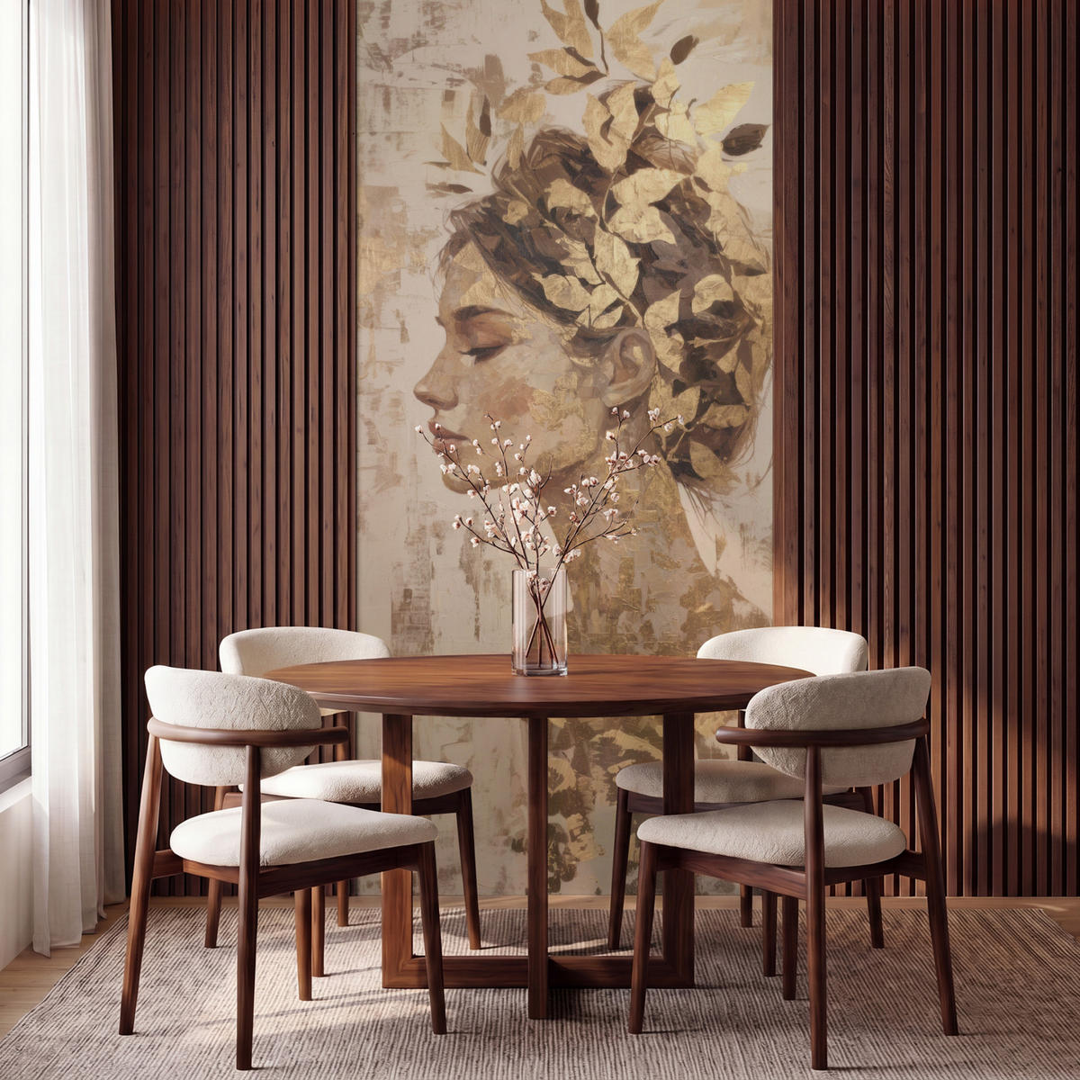 TAPETE - Frau - Gold - Abstrakt - Textur - 140x280 cm - Goldfarben, Papier (140/280cm) - OnlyWow