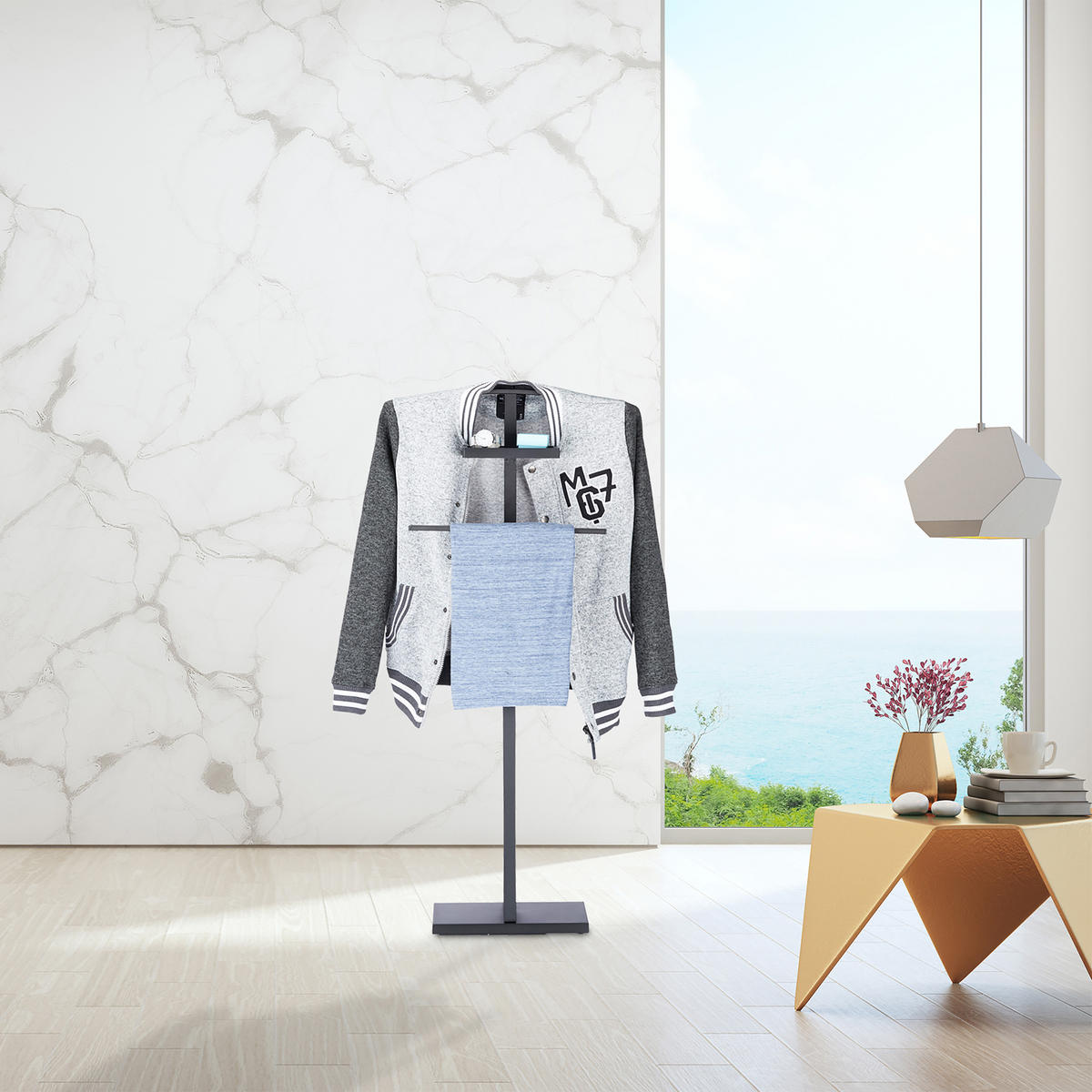 STUMMER Diener - Schwarz, Holzwerkstoff/Metall (52.5/112/20cm) - Relaxdays