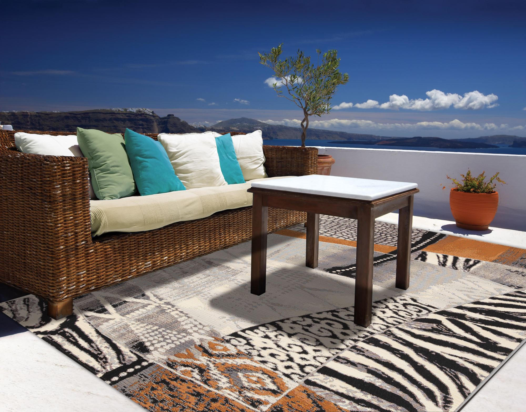 OUTDOORTEPPICH Aurora 80x165 cm - Multicolor, Textil (80/165cm) - Gino Falcone