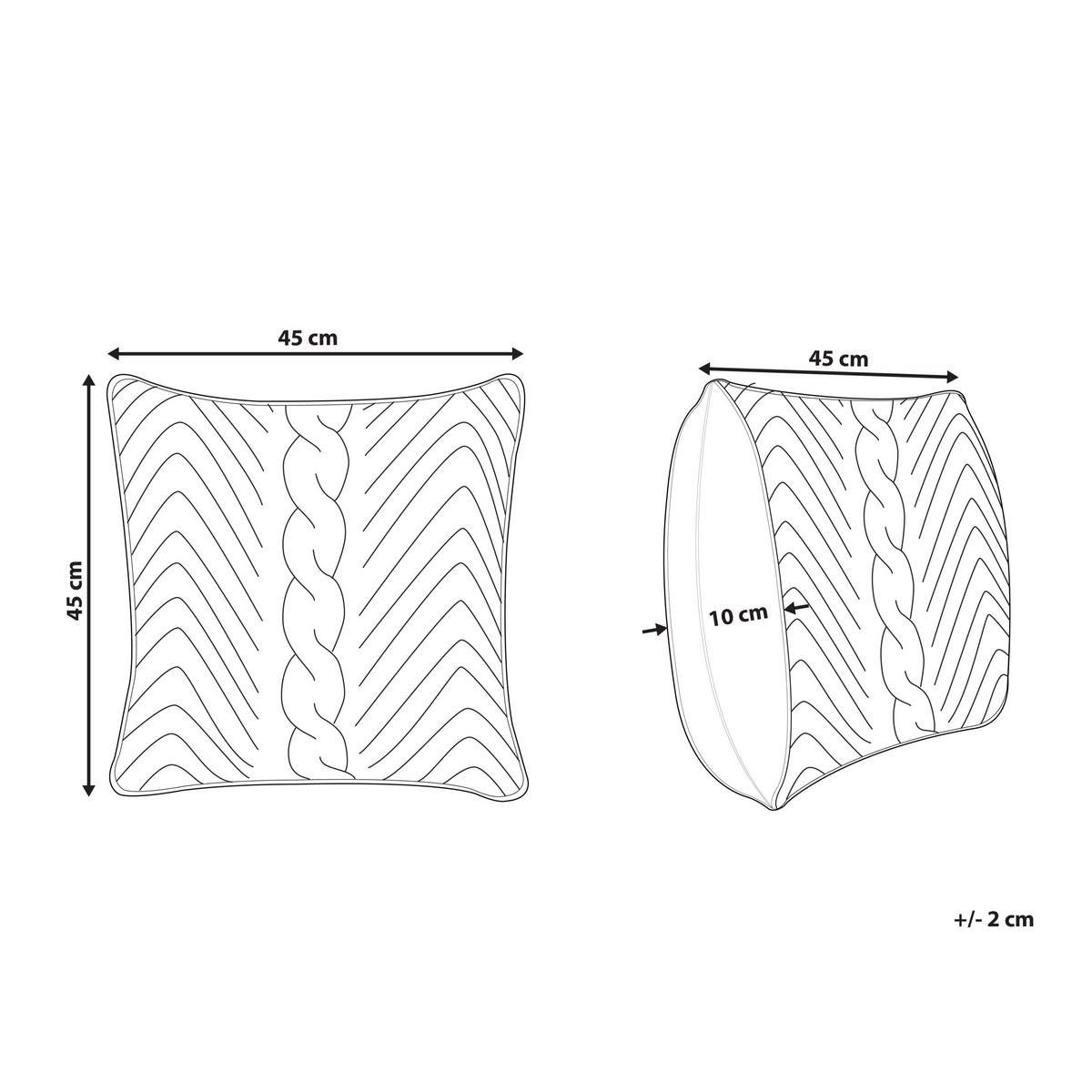 DEKOKISSEN Dunkelgrau 45/45 cm Konni - Dunkelgrau, Naturmaterialen/Textil (45/45cm) - Beliani