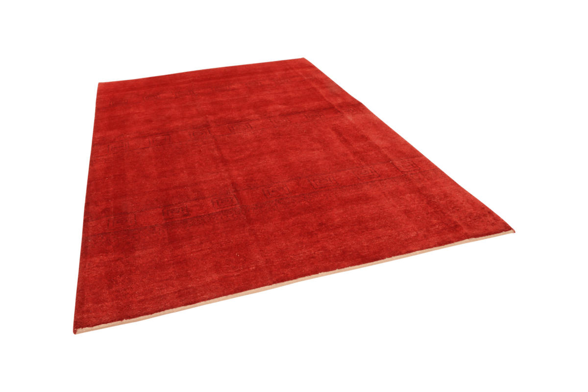 GABBEH-TEPPICH handgeknüpft Rizbaf Rot 189/155 cm Schurwolle - Rot, Textil (155/189cm) - Looma