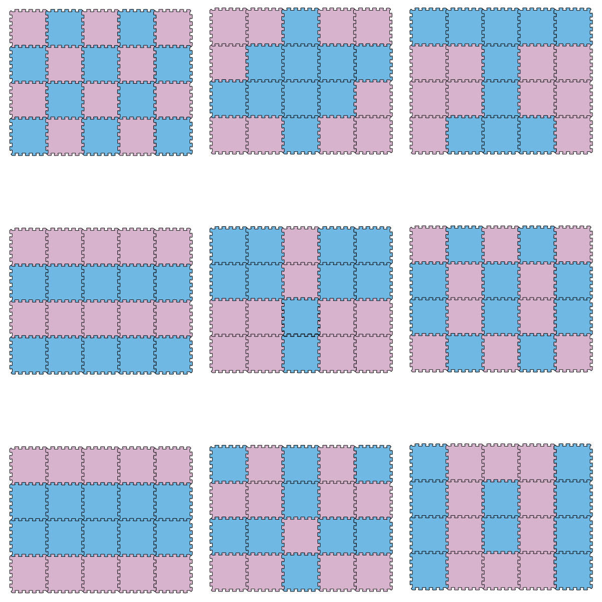 SPIELMATTE ab Null - 180/90/1 cm Puzzlematte Pink - Multicolor, Kunststoff (30/30cm) - Littletom