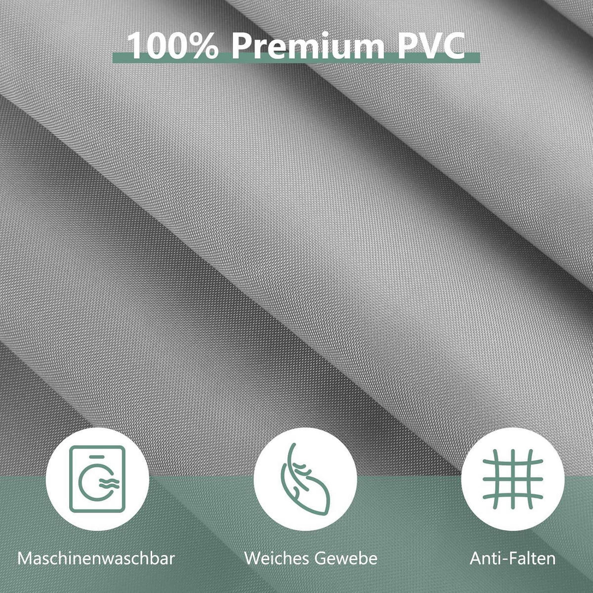 DUSCHVORHANG 120 x 180 cm Grau Wasserabweisend Anti-Schimmel - Grau, Kunststoff (120/180cm)